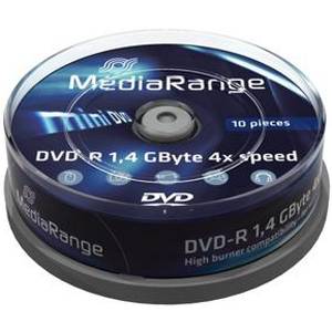 DVD-R MediaRange 30min./1.4Gb 8cm. 2X - 10 бр. в шпиндел