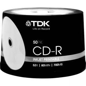 CD-R TDK 80min./700mb. 52X (Printable) - 50 бр. в шпиндел