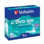 цени - Медия Verbatim DVD-RW SERL, 4.7GB, 4X, MATT SILVER SURFACE, 5 PACK, 43285