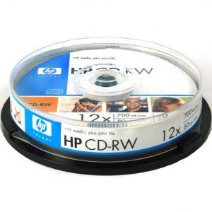 CD-RW HP (Hewlett Pacard) 80min./ 700mb. 12X - 10 бр. в шпиндел