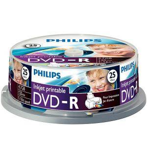DVD-R Philips 120min./4.7Gb. 16X Printable  - 25 бр. в шпиндел