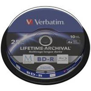 Verbatim M-Disc Blu-ray full printable BD-R 25GB 4x - 10 броя в шпиндел