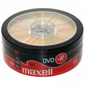 DVD-R MAXELL, 4.7 ГБ, 16x, 25 бр., В целофан, ML-DDVD-R4.7-25PK
