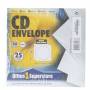 Плик за CD / DVD Superstore, 124 x 124 mm, Хартиен, С прозорец, Със самозалепваща лента, Бял, 25 броя, office1_1560100020